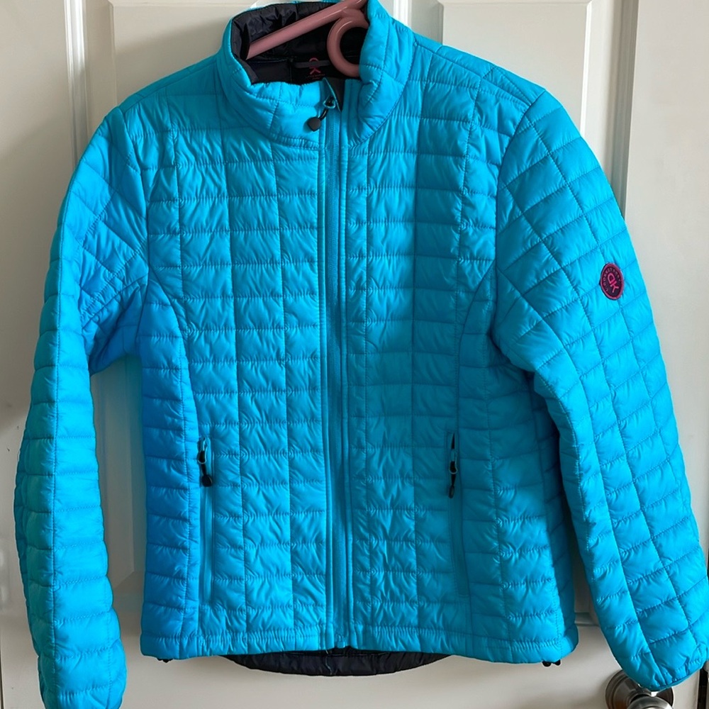 Women's Blue Quilted Puffer Jacket
